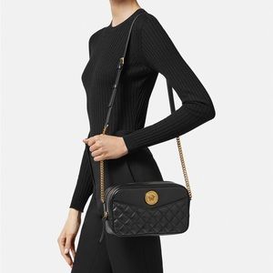 VERSACE
Nappa Quilted Medium Medusa Camera Bag Black